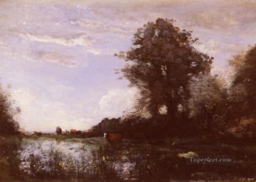 Jean Baptiste Camille Corot Painting - Marais De Cuicy Pres Douai plein air Romanticism Jean Baptiste Camille Corot